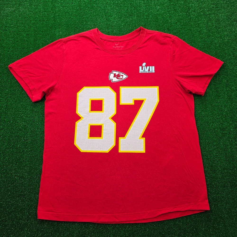 Kansas City Chiefs Nike Super Bowl LVII Travis Kelce Player Tshirt Mens Large